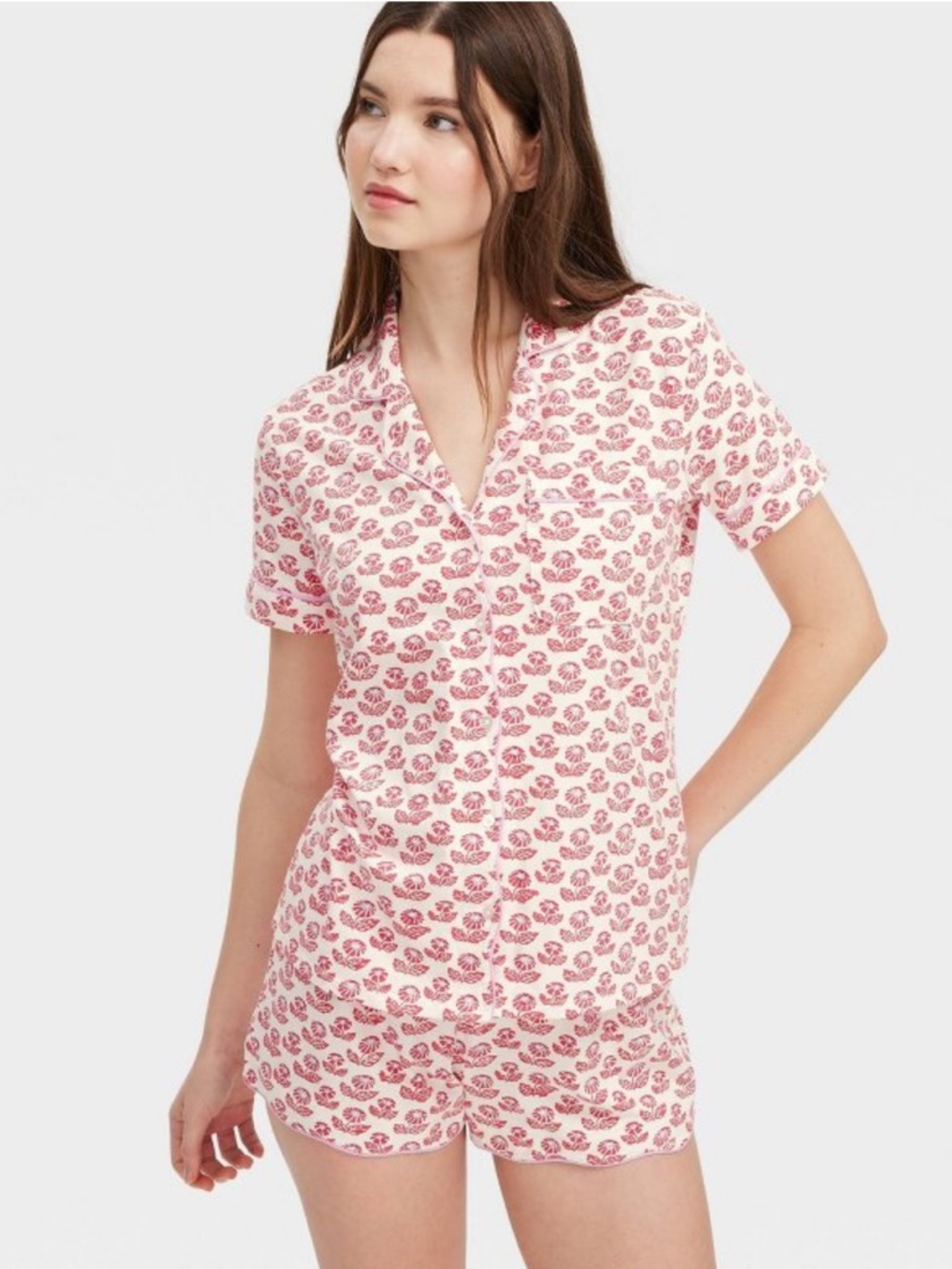 Roller Rabbit x Target Short Sleeve Red Lilac Floral Pajama Set Small NWT